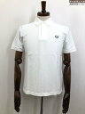 【FRED PERRY フレッドペリー】M3N コットン100% 鹿の子生地 半袖ポロシャツ (メンズ) size38 ホワイト 英国製 ◇35MT6118◇ 【中古】