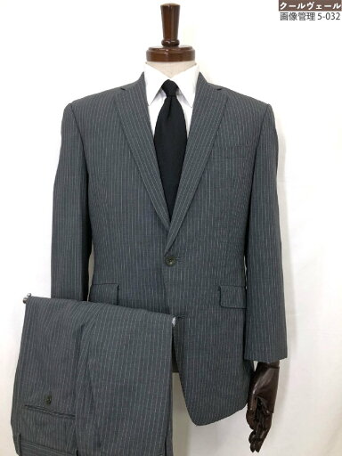 【スーツセレクト SUIT SELECT】BLL1353 シングル2ボタン スーツ (メンズ) sizeA5 チャコールグレー ストライプ柄 ◯32RMS1499◯ 【中古】 【スーツセレクト SUIT SELECT】BLL1353 シングル2ボタン スーツ (メンズ) sizeA5 チャコールグレー ストライプ柄 ◯32RMS1499◯ 【中古】