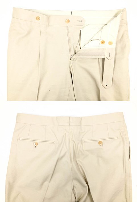 美品【カルーゾ CARUSO】 1123-343-4991 コットン100％ 2ボタン3ピースセットアップスーツ (メンズ) size48/8R ベージュ系 伊製◇33RMS1695　【中古】