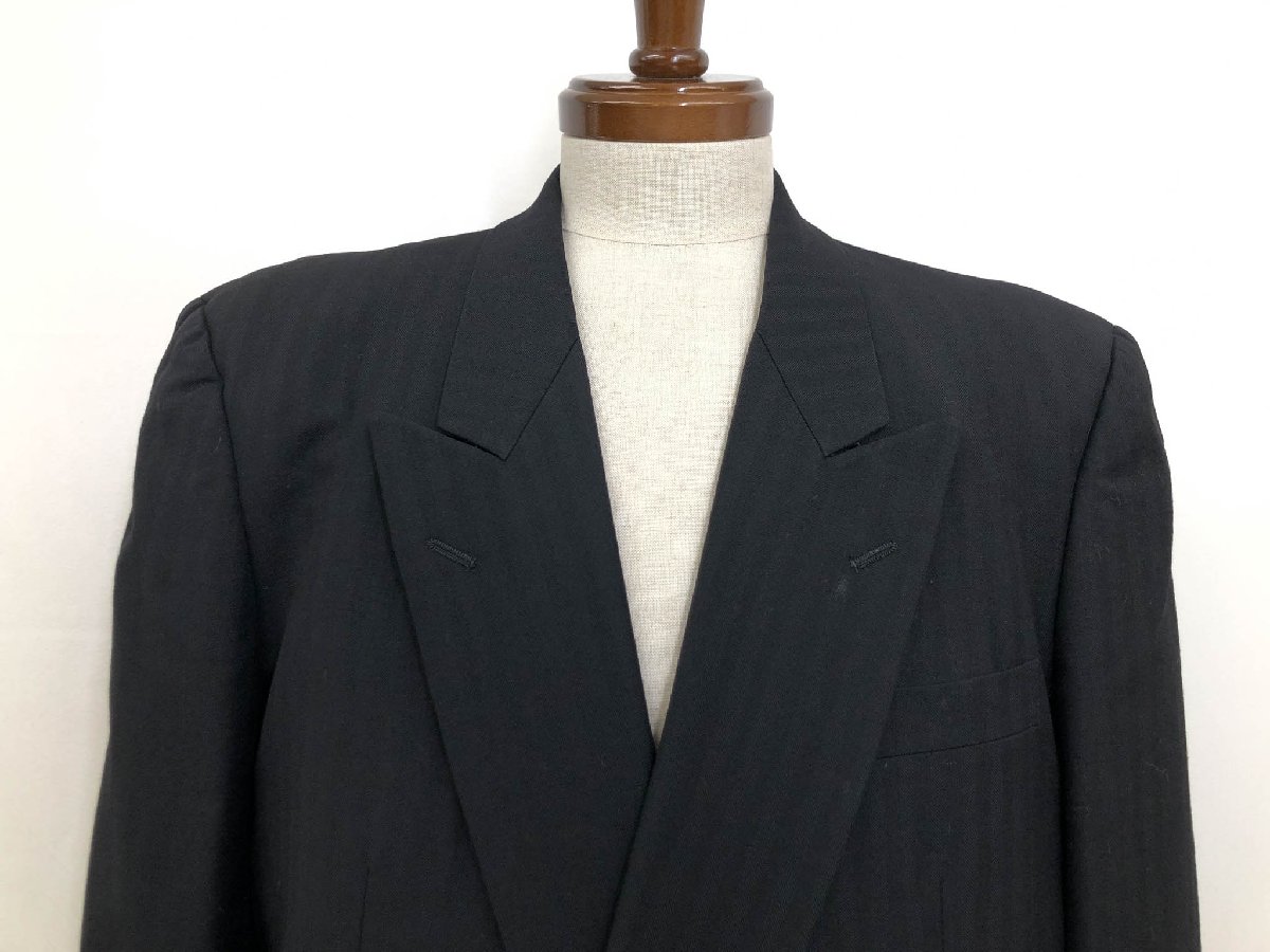 アーカイヴ【コムデギャルソンオム】HS-05003L AD1990 ダブル2ボタン スーツ (メンズ) sizeL ブラック系 ナチュラルな織柄 ◇32RMS1747　【中古】