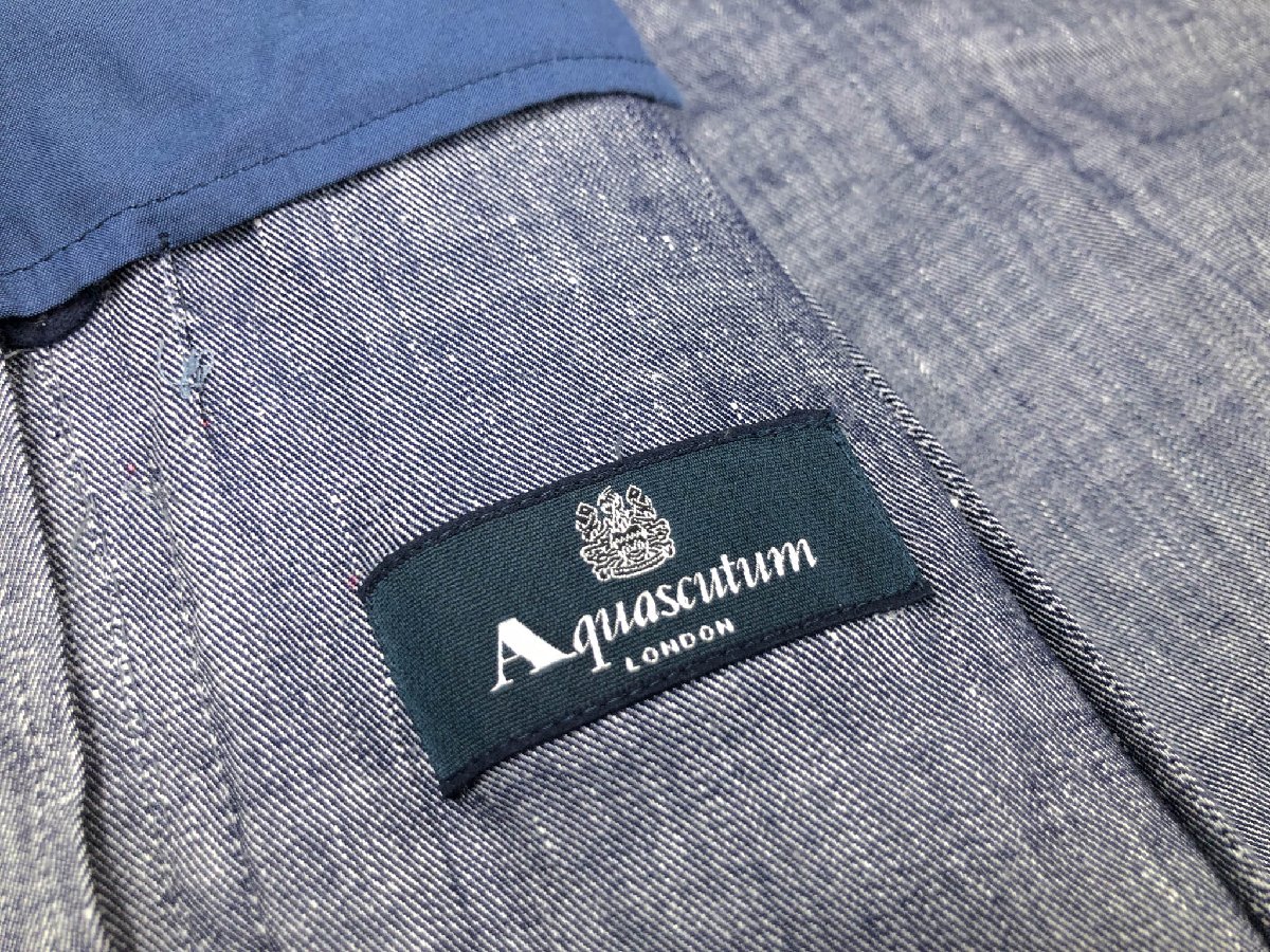 超美品【Aquascutum アクアスキュータム】 シャンブレー生地 2Bセットアップスーツ (メンズ) size44相当 織柄 2200207102-37◇33RMS1751　【中古】