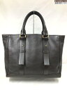 【トムフォード TOM FORD】 シボ革 レザー トートバッグ 容量大きめ (メンズ) ダークブラウン ◇5HT2925◇ 【中古】