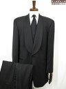 超美品【BOSS ヒューゴボス HUGO BOSS】 ロロピアーナ生地 Super120's 1Bタキシードスーツ (メンズ) size50 ブラック ◇33R...