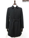 【TREND CORNELIANI コルネリアーニ】3U01 00 SPORTIV.70S ベルト付きステンカラーコート (メンズ) size46/8R ブラック 伊製◇17MW3927◇ 【中古】