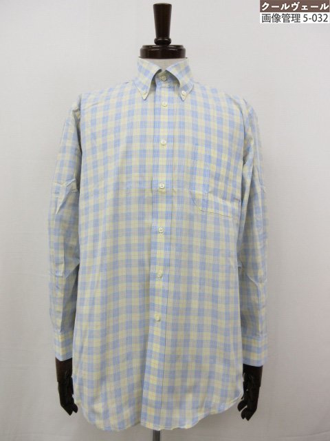 美品【ポールスチュアート Paul Stuart】 グレンチェック柄 ボタンダウン シャツ (メンズ) sizeM イエロー系×ブルー系 ◇33MK5417◇ ...