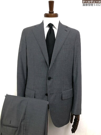 美品【カルーゾ CARUSO】 Super130's シングル3B段返りスーツ (メンズ) size48/8R グレー系 ストライプ柄 伊製 AS1GM302A ◇33RMS1811◇【中古】 美品【カルーゾ CARUSO】 Super130's シングル3B段返りスーツ (メンズ) size48/8R グレー系 ストライプ柄 伊製 AS1GM302A ◇33RMS1811◇【中古】