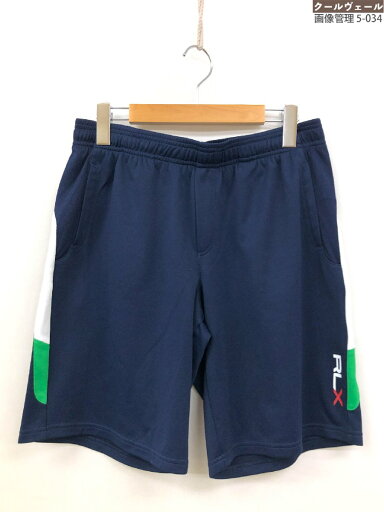 美品【RLX Ralph Lauren ラルフローレン】 ロゴプリント ストレッチイージーショートパンツ (メンズ) sizeL ネイビー系 ◇33MPA3716◇ 【中古】 美品【RLX Ralph Lauren ラルフローレン】 ロゴプリント ストレッチイージーショートパンツ (メンズ) sizeL ネイビー系 ◇33MPA3716◇ 【中古】