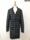 超美品【ディーゼル DIESEL】HK001592 チェック柄 起毛生地 ダブルボタンコート (レディース) sizeXS ブラック×ホワイト系 ◇17LW1695◇ 【中古】