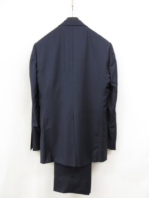 超美品【ドットテイラー DOT TAILOR】ドーメル生地 小さいサイズ 2B 3ピーススーツ(メンズ) 42相当 濃いめのネイビー 濃紺無地 ◇32RMS1864　【中古】