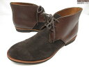 未使用 【ランバンコレクション LANVIN COLLECTION】 コンビレザー チャッカブーツ 靴 (メンズ) size27.5~28相当 茶 ◇30MZA7852◇ 【中古】
