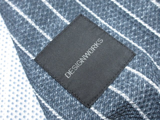 美品【デザインワークス】 ストレッチ アンコン 2Bセットアップスーツ (メンズ) size50 グリーン系 ストライプ柄 0340-00-82018◇33RMS1946　【中古】