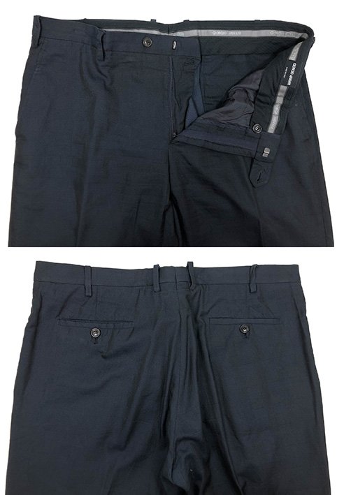 美品【GIORGIO ARMANI ジョルジオアルマーニ】最高級黒ラベル TRADERBLU 大きなサイズ 2B 3ピーススーツ (メンズ) 56 紺 織柄◇35RMS2019◇　【中古】