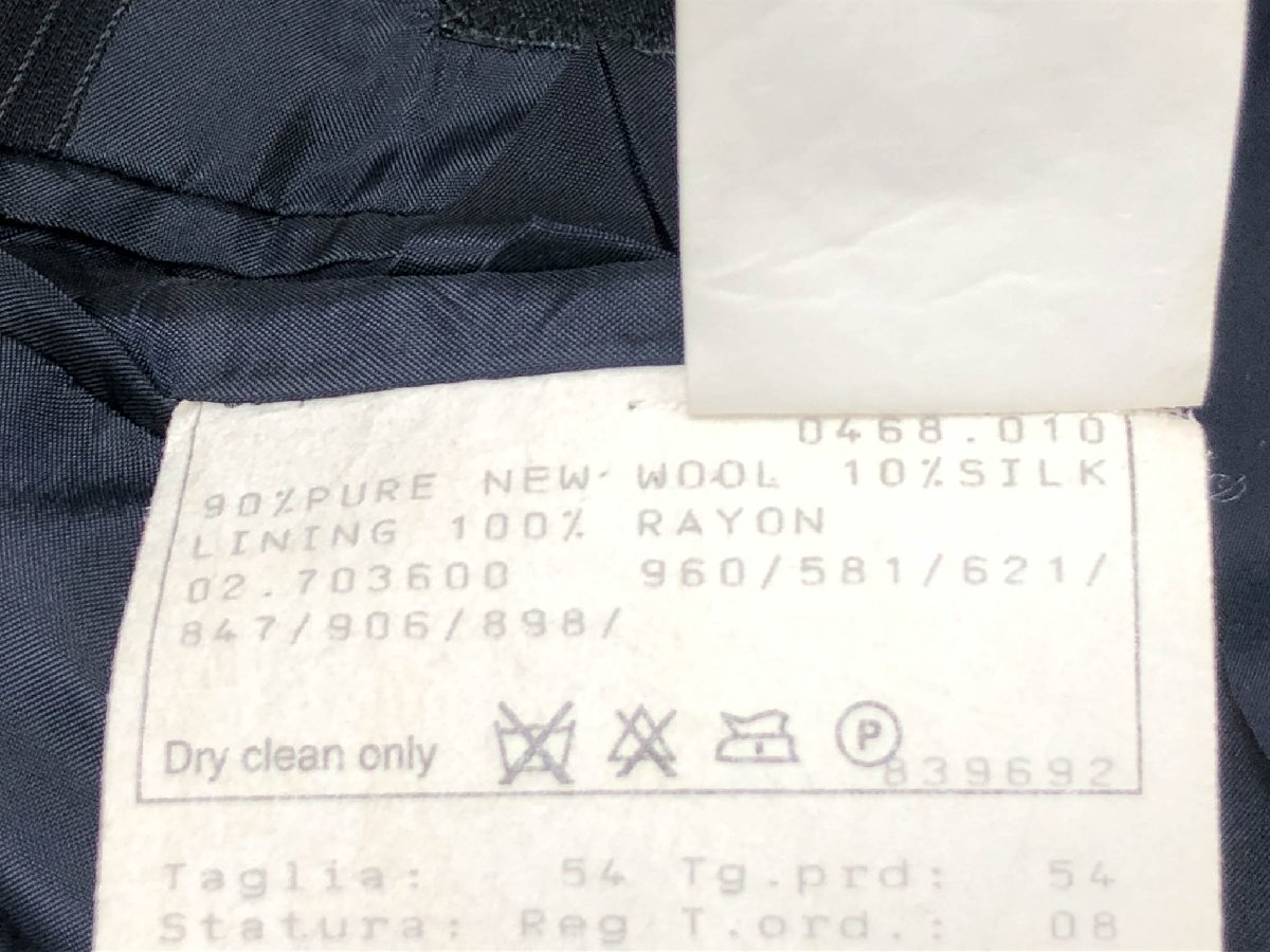 美品【GIORGIO ARMANI ジョルジオアルマーニ】最高級 黒ラベル 703610 ダブル4B スーツ (メンズ) 54REG ネイビー ストライプ柄 ◇32RMS2022　【中古】