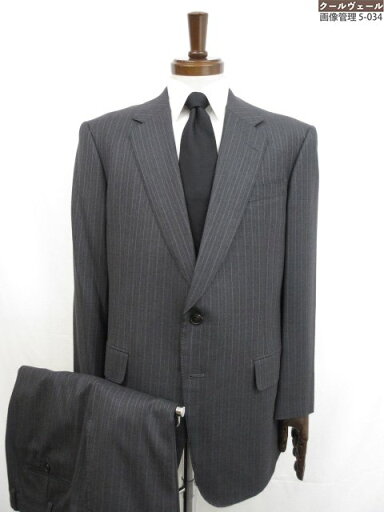 【azabu tailor 麻布テーラー】 シングル2ボタンスーツ (メンズ) size046 A/082 ネイビー系×ホワイト ストライプ柄 ◇33RMS1944◇ 【中古】 【azabu tailor 麻布テーラー】 シングル2ボタンスーツ (メンズ) size046 A/082 ネイビー系×ホワイト ストライプ柄 ◇33RMS1944◇ 【中古】