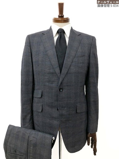 【azabu tailor 麻布テーラー】 シングル2ボタンスーツ (メンズ) size46 グレー系 グレンチェック柄 ◇33RMS1990◇ 【中古】 【azabu tailor 麻布テーラー】 シングル2ボタンスーツ (メンズ) size46 グレー系 グレンチェック柄 ◇33RMS1990◇ 【中古】