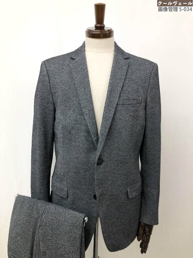 美品【CALVIN KLEIN カルバンクライン】伸縮性 シングル2ボタン セットアップスーツ (メンズ) 40/82 グレー ナチュラルな織柄 ◇32RMS2004 【中古】 美品【CALVIN KLEIN カルバンクライン】伸縮性 シングル2ボタン セットアップスーツ (メンズ) 40/82 グレー ナチュラルな織柄 ◇32RMS2004 【中古】