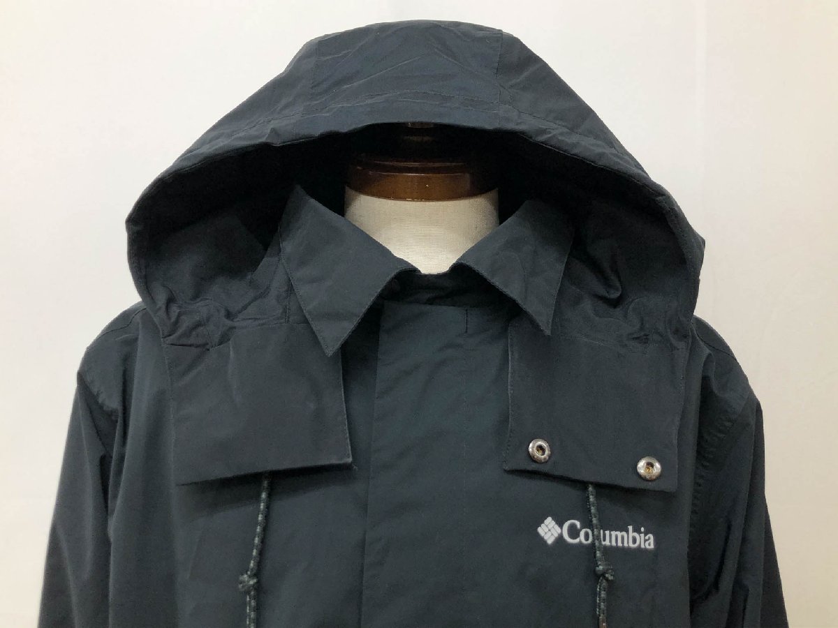 超美品【コロンビア Columbia】1889313 OMNI-TECH フード付 2WAY ポリエステルコート (メンズ) sizeL ブラック ◇17MW3992◇　【中古】