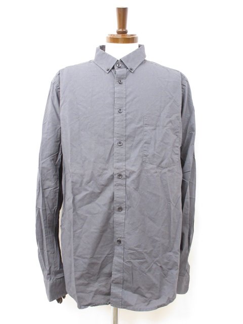 美品【Goodiellow&co グッディーロゥ】コットン100% ボタンダウン 長袖シャツ (メンズ) sizeXL チャコールグレー系 ◇35MK5946◇...