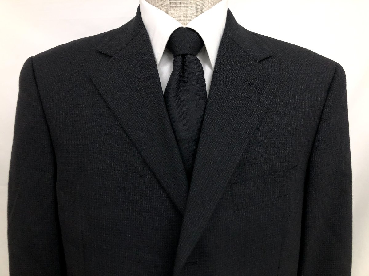 【CK カルバンクライン CK Calvin Klein】シングル3ボタン マイクロチェック柄 スーツ (メンズ) size38/30 ブラック系 ◇35RMS2307◇　【中古】