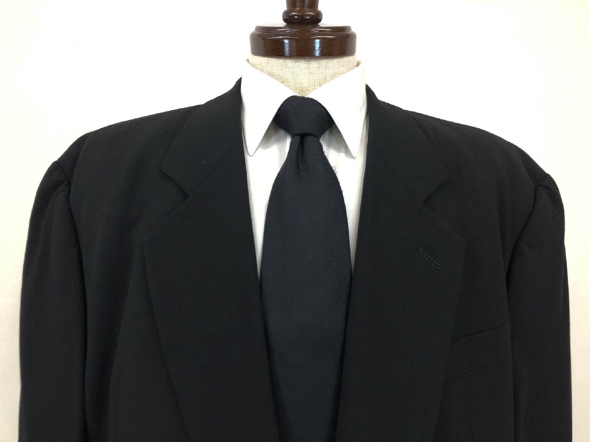 超美品【ジョルジオアルマーニ GIORGIO ARMANI】 シングル2ボタンスーツ (メンズ) size54 ブラック 黒無地 01 700210 ◇33RMS2406◇　【中古】