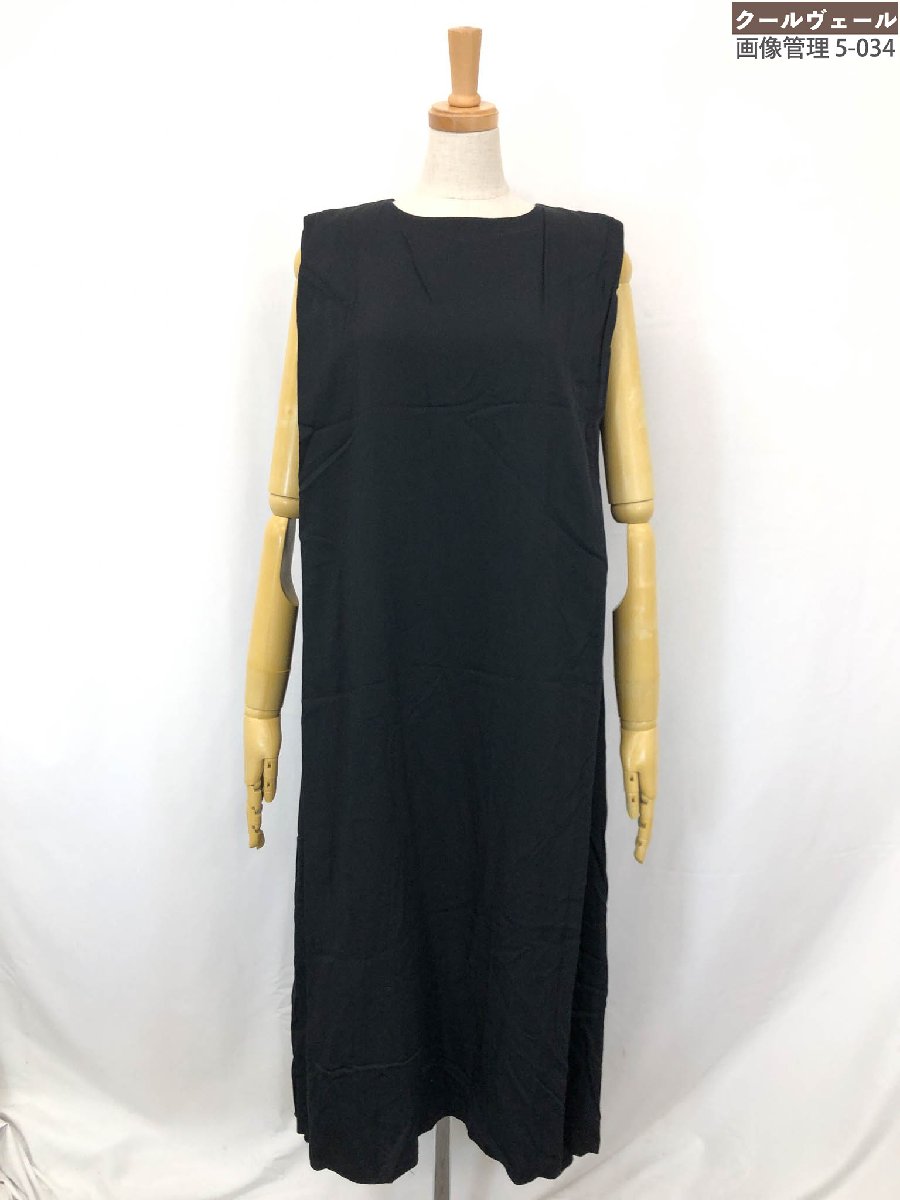 未使用【CAROLINA GLASER カロリナグレイサー】62-26-0158-438 異素材切替 ノースリーブ マキシワンピース (レディース) M 黒◇1...