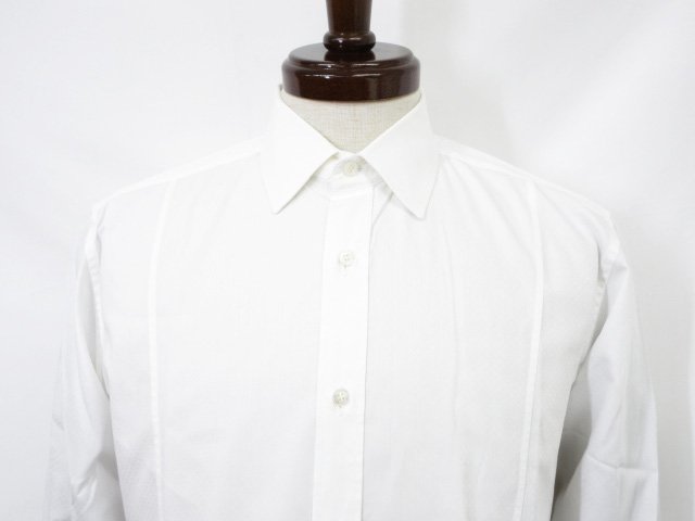 美品【グッチ GUCCI】 コットン100％ slim 織柄 レギュラーカラー長袖シャツ (メンズ) size39/15(1/2) 白 伊製 307656 Z3179◇33MK6040　【中古】