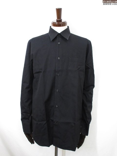 【COMME CA DU MODE MEN コムサデモードメン】07-07HW01B コットン100% レギュラーカラー 長袖シャツ(メンズ)sizeL ブラッ...