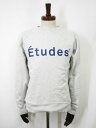 超美品【Etudes エチュード】コットン100% クルーネック ロゴプリント 長袖トレーナー (メンズ) sizeS ライトグレー系 ◇35MT6317◇ 【中古】