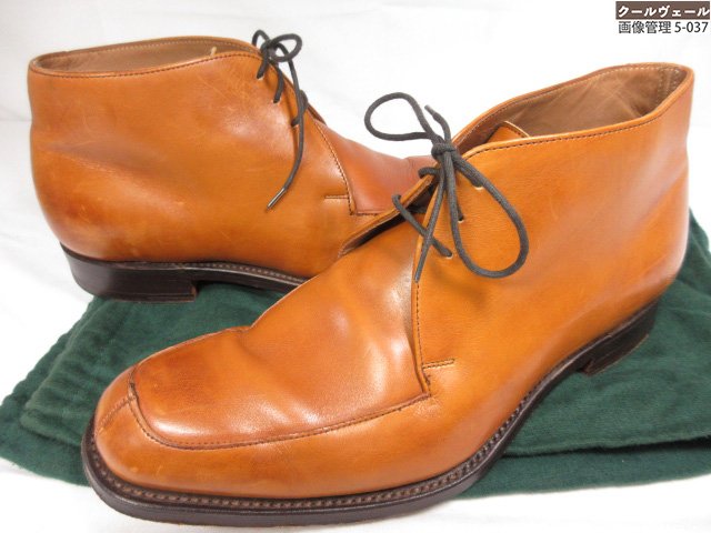 美品 【ポールスミス Paul Smith】 レザー 3アイレット Uチップ チャッカブーツ 靴 (メンズ) size7 ライトブラウン系 ◇37MZA8171...