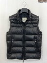 極美品【モンクレール MONCLER】DUPRES GILET オールレザー ラムレザーダウンジレ ベスト (メンズ) size2 ブラック ◇32MB5087◇ 【中古】