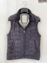 美品【ブルネロクチネリ BRUNELLO CUCINELLI】M0PCL1223 スエードレザー 極上のダウンベスト ジレ(メンズ)XXS パープル系 伊製◇17MB5083◇ 【中古】