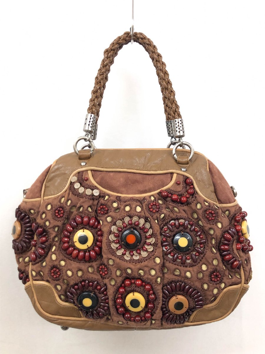 美品✨ジャマンピュエッシュ がま口 ビーズ ワンショルダーバッグ ラフィア カゴ 美品✨ジャマンピュエッシュ がま口 ビーズ ワンショルダー