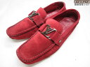 美品 【ルイヴィトン LOUIS VUITTON】 FA0123 スエードレザー ドライビングシューズ スリッポン 靴 (メンズ) size8.5 レッド ◇3...