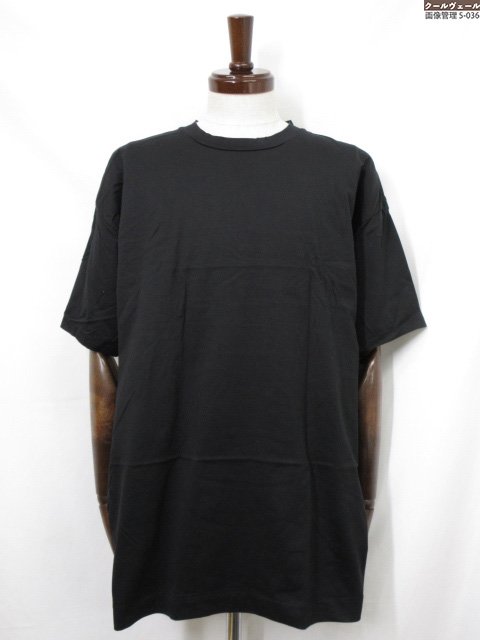 極美品【エイトン ATON】 6654585 コットン100% クルーネック 半袖カットソー Tシャツ (メンズ) size04 ブラック ◇38MT6435◇...