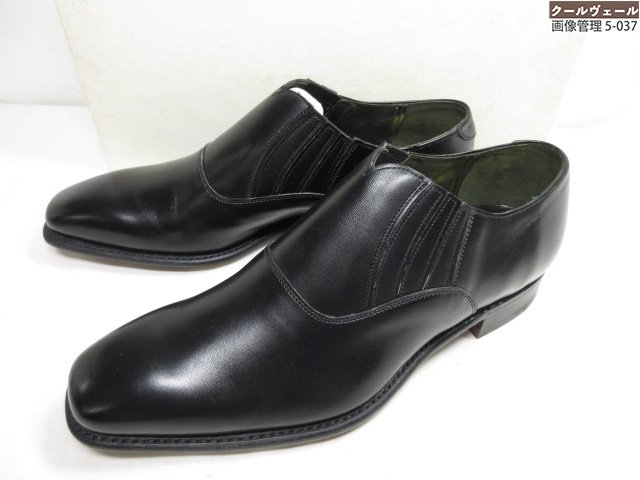 未使用品 【CHEANEY チーニー】 レザー プレーントゥ スリッポン サイドエラスティックシューズ 靴 (メ..