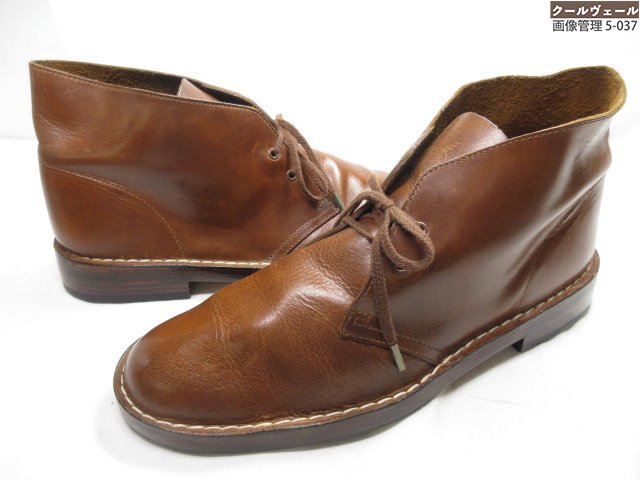美品 【クラークス Clarks】 チャッカブーツ 外羽根 2アイレット レザーシューズ 紳士靴 (メンズ) size10〜10.5 ブラウン系 ◇37MZA8...