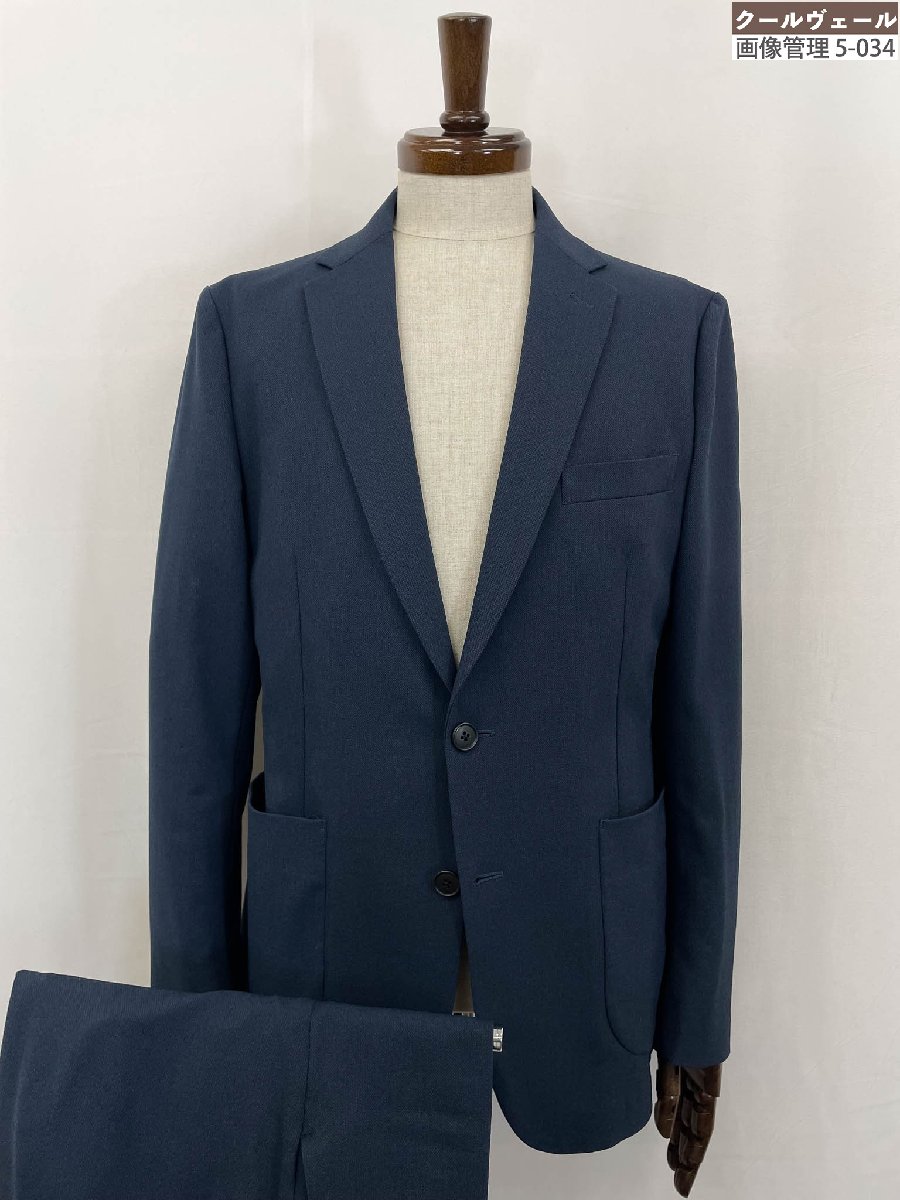 【グリーンレーベルリラクシング】 MODERN 2ボタンセットアップスーツ (メンズ) sizeL ネイビー系 織柄 3122-139-1307 ◇33RMS2830◇　【中古】