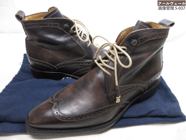 超美品 【ステファノブランキーニ】 ウィングチップ 外羽根 チャッカブーツ シューズ 紳士靴 (メンズ) size6.5 ダークブラウン ◇37MZA8444 ...