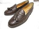 超美品 【 アテストーニ】 オーストリッチレザー タッセルローファー スリッポン シューズ 靴 (メンズ) size9M ブラウン系 ◇37MZA8459◇ 【...