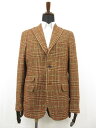 定価121.000円 未使用【モンテドーロ MONTEDORO】631025 M4578 630 3B段返り チェック柄 ウールジャケット(メンズ) 50 赤茶系■17SLJ0071■ 【中古】(4)