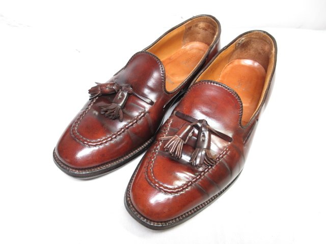 【ALDEN オールデン】 3766 SHIPS別注 コードバン タッセル付き ローファー 紳士靴 (メンズ) size8D ムラ感 ブラウン系 ■15MZA5220■【中古】