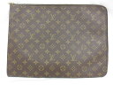 【ルイヴィトン LOUIS VUITTON】 M53456 ポッシュドキュマン モノグラム クラッチバッグ 書類ケース (メンズ) ブラウン■5MG2485■【中古】