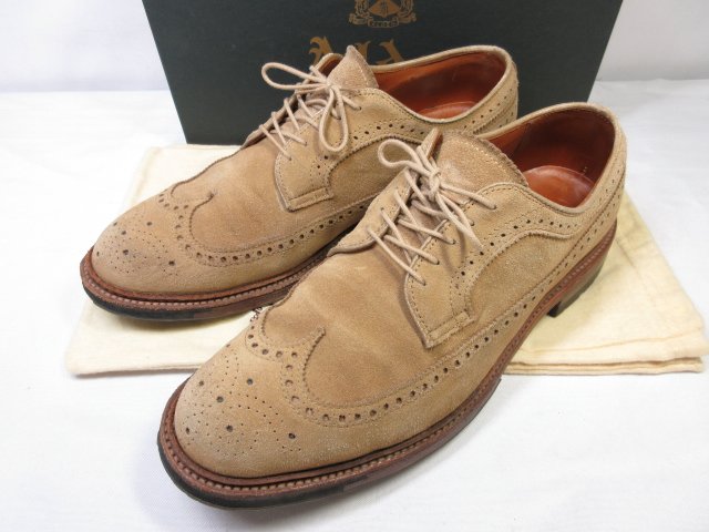 美品 97782C ロングウイングチップ シューズ 靴 (メンズ) size9D ベージュ ■30MZA5201■