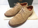 美品 【ALDEN オールデン×BLUE BLUE ブルーブルー】97782C ロングウイングチップ シューズ 靴 (メンズ) size9D ベージュ ■30MZA5201■【中古】