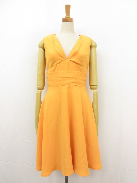 超美品【ジースポークバイザックポーゼン】ノースリーブフレアワンピース ドレス (レディース) size0 マスタードイエロー系 □17LO3428□ 【中古】