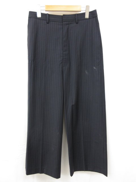 【Lisiere リジェール アパルトモン】 ストライプ柄 スラックス パンツ (レディース) size36 紺 ネイビー 18-030-560-0039-3-...
