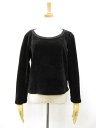 アーカイヴ【SONIA RYKIEL ソニアリキエル】D-TK392 ベロア 長袖ニット (レディース) sizeS ブラック フランス製 ◯35LN5608◯...