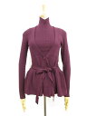 未使用品【PAULE KA ポールカ】リブ編み ベルト付き ニットアンサンブル (レディース) sizeS パープル系 ◯35LN5628◯ 【中古】