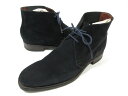 超美品 【クロケット&ジョーンズ CROCKETT&JONES】 CHUKKA プレーントゥ チャッカブーツ 靴 (メンズ) size7.5D ネイビー系 ◯3...