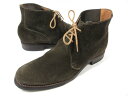 美品 【クロケット&ジョーンズ CROCKETT&JONES】 CHUKKA プレーントゥ チャッカブーツ 紳士靴 (メンズ) size7D カーキ系 ◯30M...